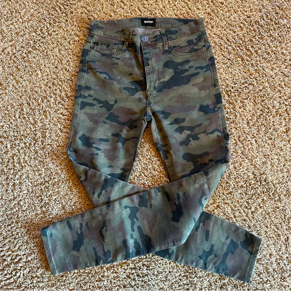 Hudson high waist Barbara camo super skinny jeans